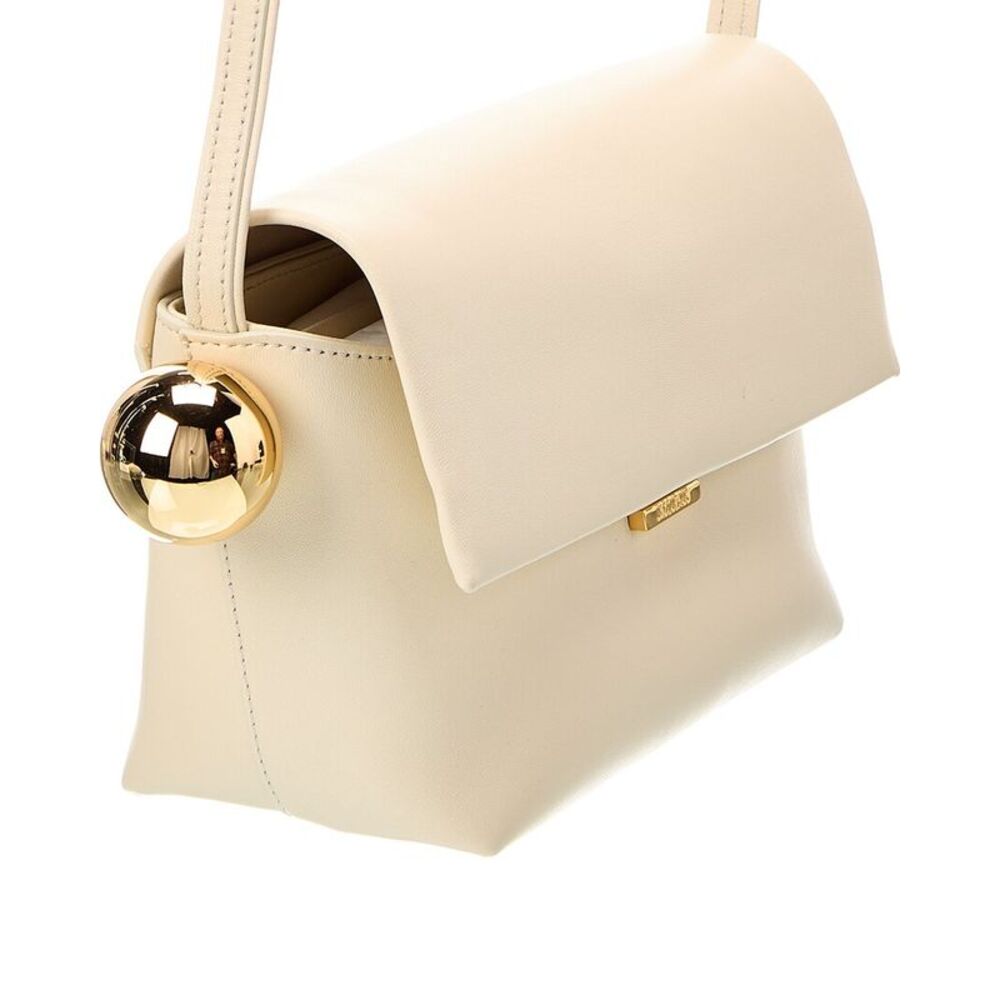 Jacquemus The Rond Carre Leather Shoulder Bag, White - Picture 3 of 5
